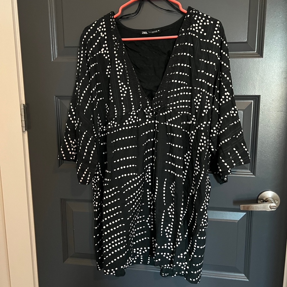 Zara printed mini tunic dress